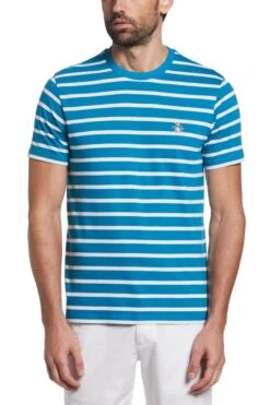Original Penguin Blue Breton Stripe T-Shirt