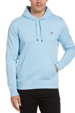 Original Penguin Blue Sticker Pete Pullover Hoodie In Cerulean