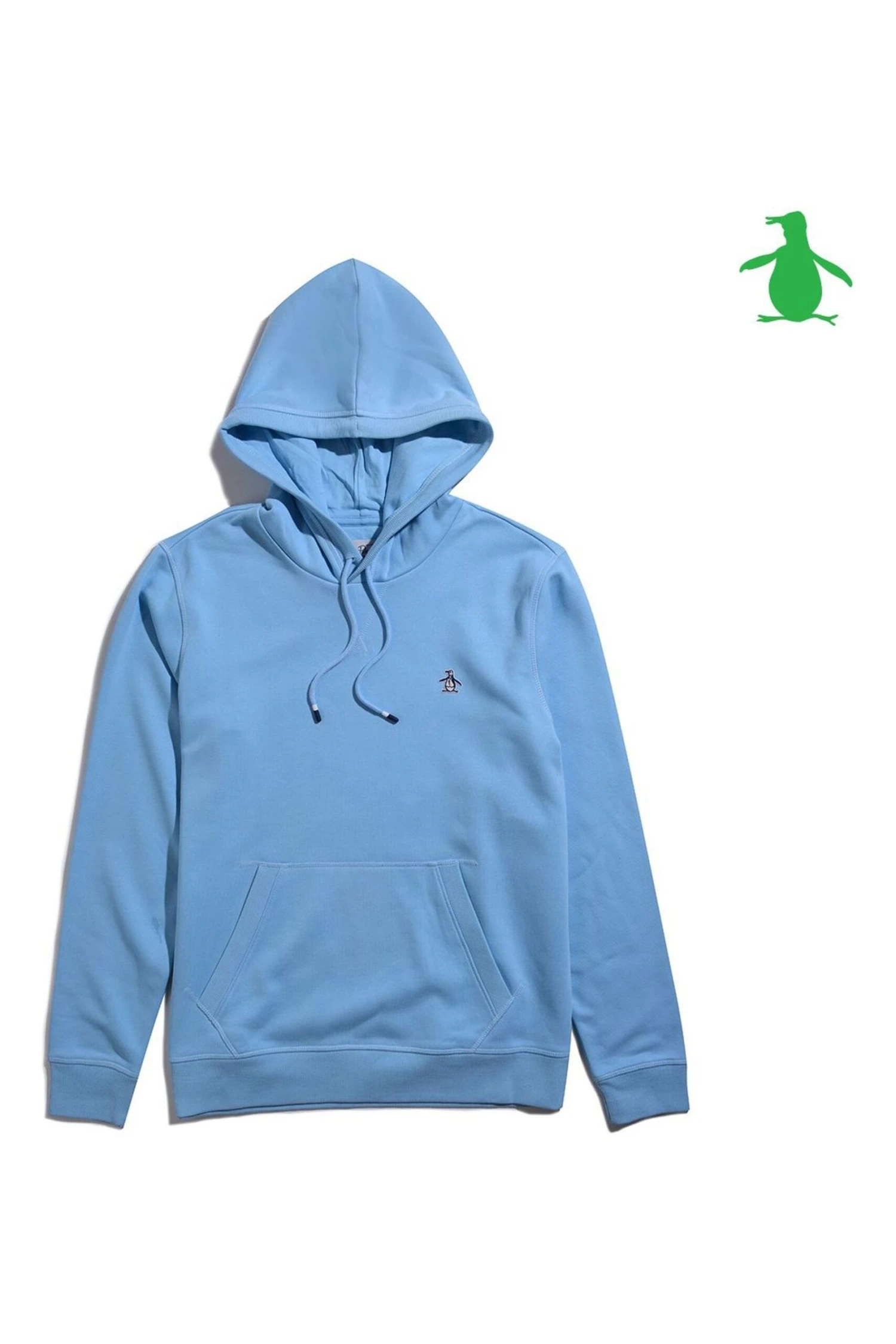 Original Penguin Blue Sticker Pete Pullover Hoodie In Cerulean 6 Original Penguin Blue Sticker Pete Pullover Hoodie In Cerulean - Image 4
