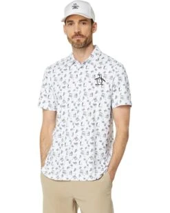 Original Penguin Golf All Over Retro Arcade Print Polo