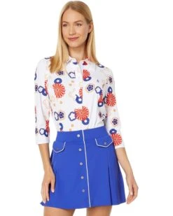 Original Penguin Golf 3/4 Sleeve Retro Floral Printed Polo