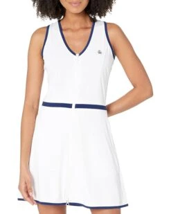 Original Penguin Golf V-Neck Dress With Contrast Binding & Zipper Front