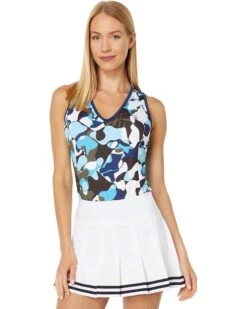 Original Penguin Golf V-Neck Abstract Print Top