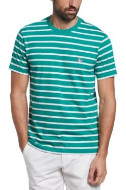 Original Penguin Green Breton Stripe T-Shirt