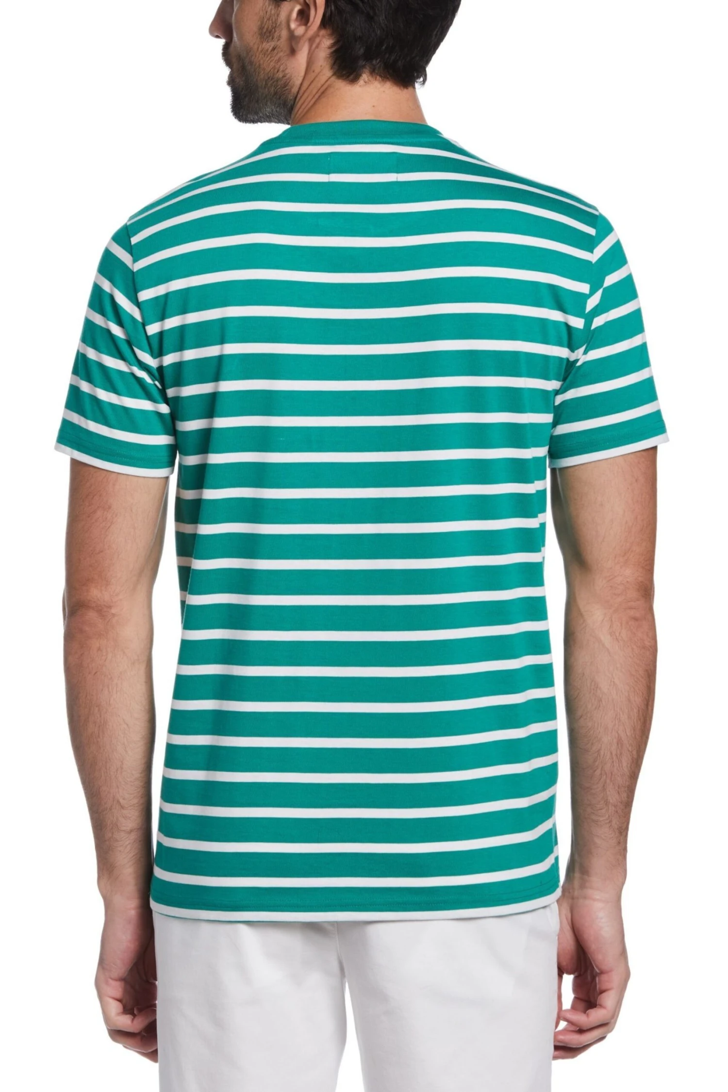 Original Penguin Green Breton Stripe T-Shirt 4 Original Penguin Green Breton Stripe T-Shirt - Image 2