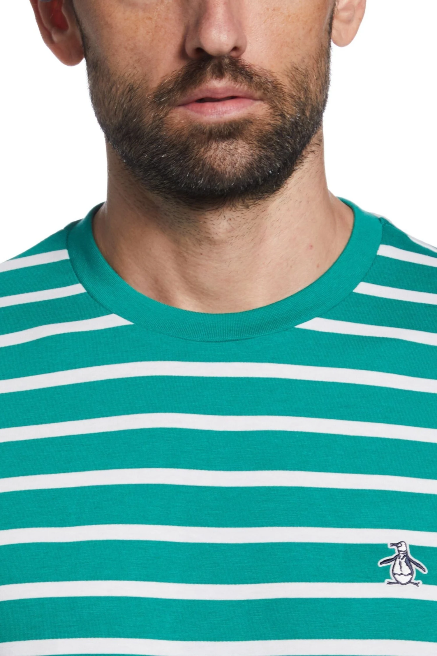 Original Penguin Green Breton Stripe T-Shirt 5 Original Penguin Green Breton Stripe T-Shirt - Image 3