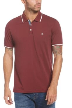 Original Penguin Red Tipped Short Sleeve Polo Shirt