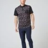 Original Penguin Golf Checkerboard Oxford Colourblock Black Polo Shirt