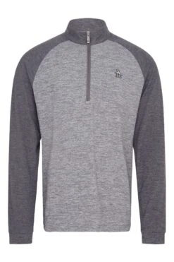 Original Penguin Golf Lightweight 1/4 Zip Block Black Pullover