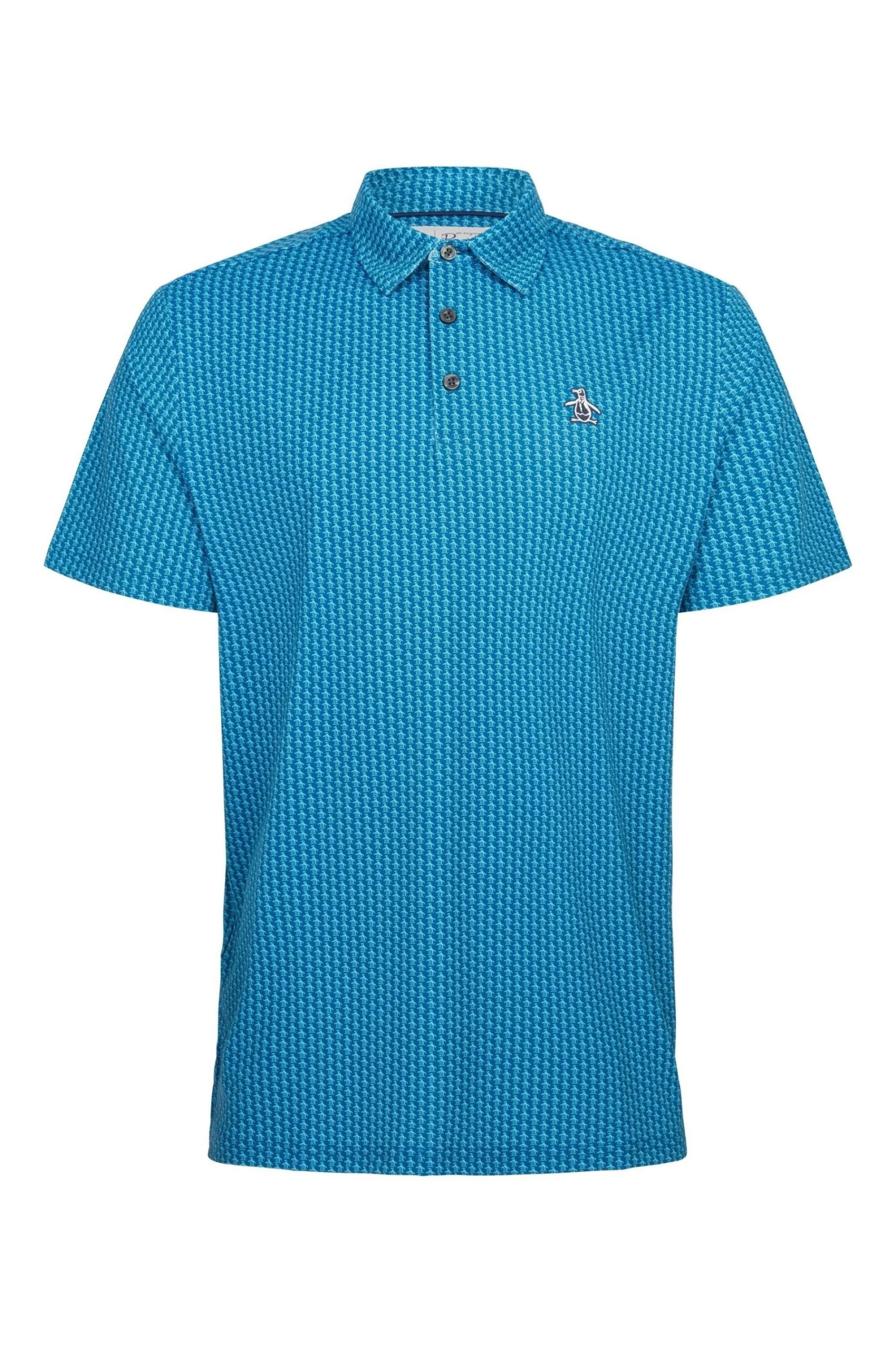 Original Penguin Blue Golf All Over Pete Printed Polo Shirt 3 Original Penguin Blue Golf All Over Pete Printed Polo Shirt