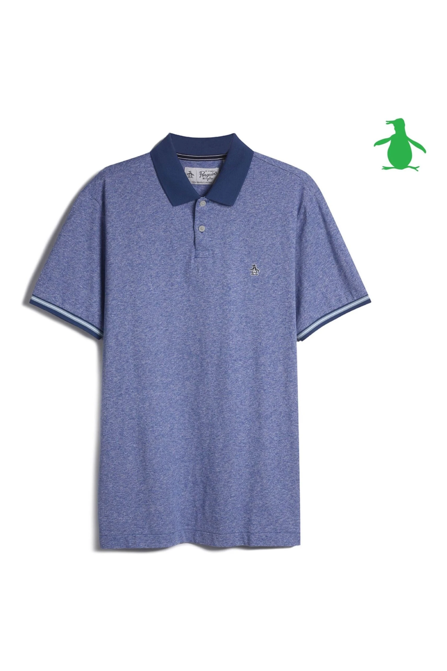 Original Penguin Blue Tipped Limoges Polo Shirt 5 Original Penguin Blue Tipped Limoges Polo Shirt - Image 3