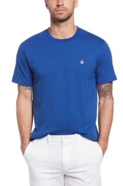 Original Penguin Blue Pin Point T-Shirt In Limoges