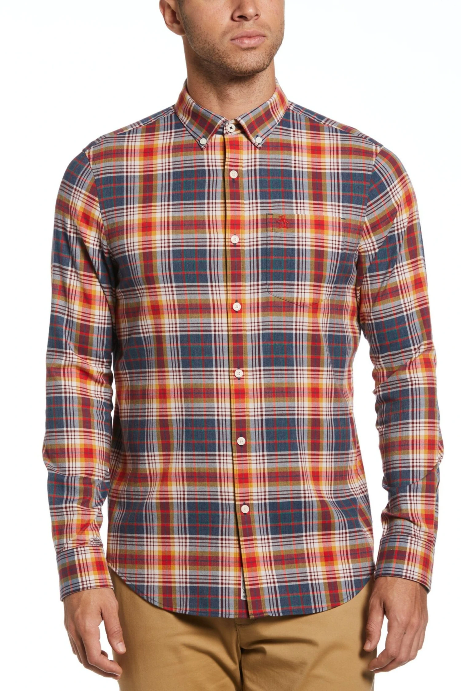 Original Penguin Blue Brushed Flannel Shirt 3 Original Penguin Blue Brushed Flannel Shirt