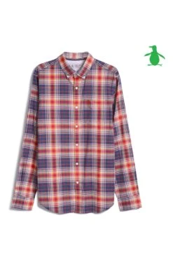 Original Penguin Blue Brushed Flannel Shirt 7 Original Penguin Blue Brushed Flannel Shirt -Original Penguin D48726s3
