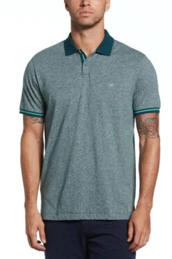 Original Penguin Green Tipped Polo Shirt In Ponderosa Pine