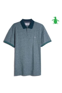 Original Penguin Green Tipped Polo Shirt In Ponderosa Pine -Original Penguin D48730s3