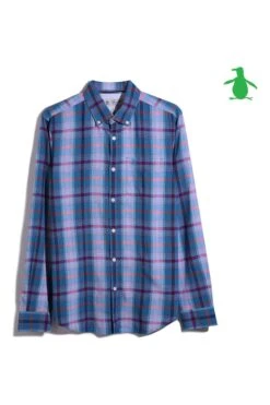Original Penguin Blue Long Sleeves Plaid Shirt -Original Penguin D89131s4