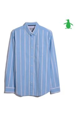 Original Penguin Blue Pete Long Sleeves Striped Shirt -Original Penguin D89132s3