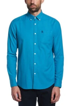 Original Penguin Blue Long Sleeve Oxford Shirt