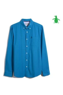Original Penguin Blue Long Sleeve Oxford Shirt -Original Penguin D89135s3
