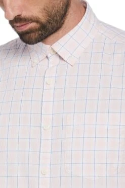 Original Penguin Pink Short Sleeves Linen Blend Shirt -Original Penguin D89139s3