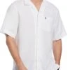 Original Penguin Short Sleeve Linen Blend Shirt In White 1 Original Penguin Short Sleeve Linen Blend Shirt In White -Original Penguin D89140s