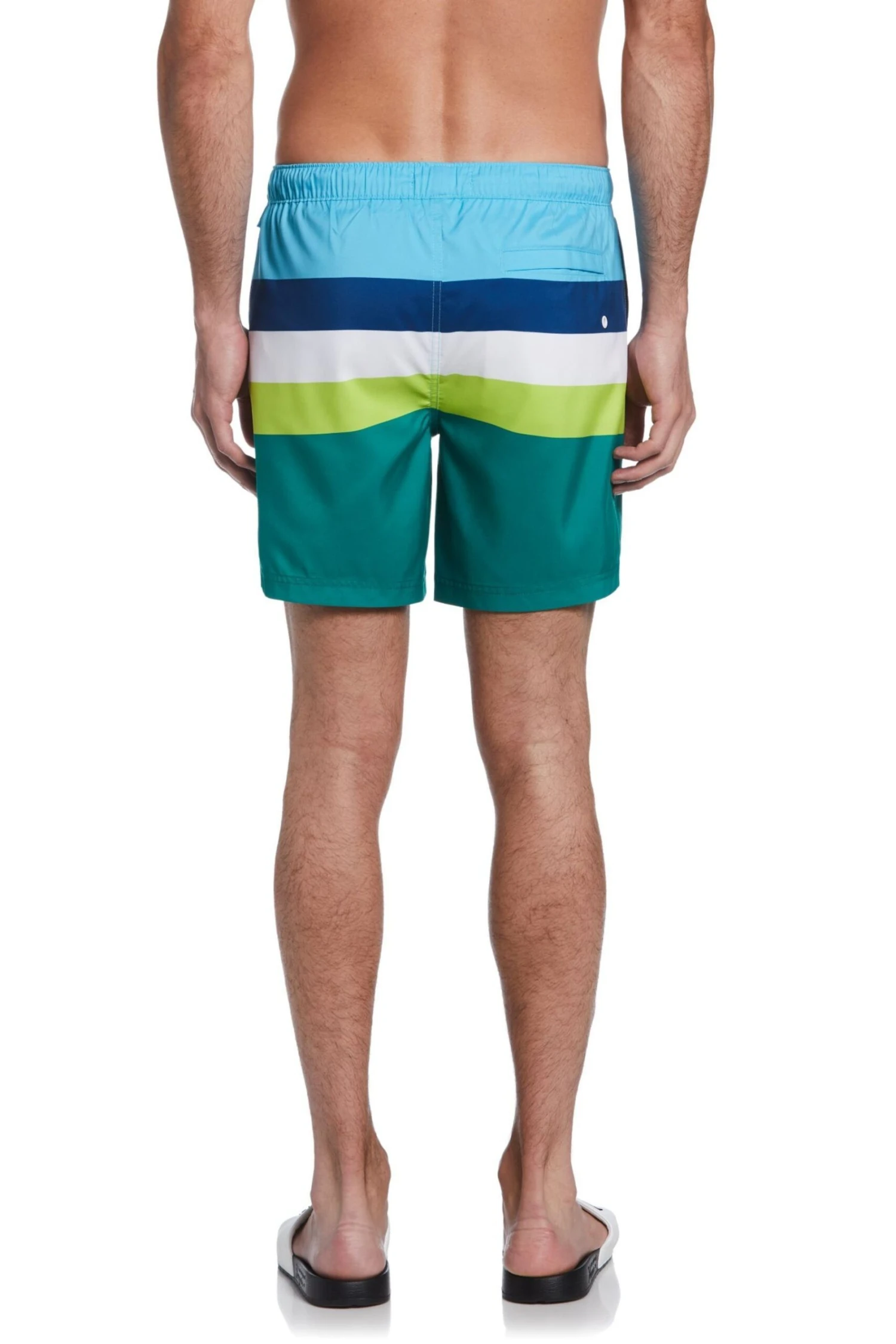 Original Penguin Multi Stripe Swim Shorts In Green 4 Original Penguin Multi Stripe Swim Shorts In Green - Image 2