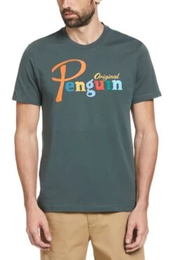 Original Penguin Grey Colour Logo T-Shirt