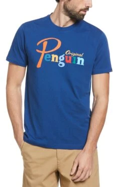 Original Penguin Colour Logo T-Shirt In Blue