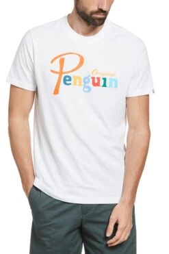 Original Penguin White Colour Logo T-Shirt