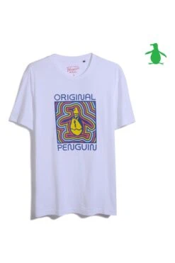 Original Penguin White Disco Pete T-Shirt -Original Penguin D89149s3