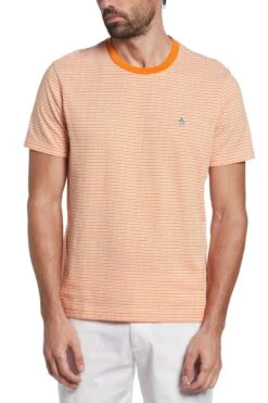 Original Penguin Orange Textured Stripe T-Shirt