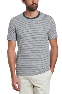 Original Penguin Grey Textured Stripe T-Shirt