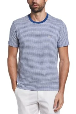 Original Penguin Blue Textured Stripe T-Shirt