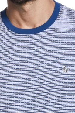 Original Penguin Blue Textured Stripe T-Shirt -Original Penguin D89152s3