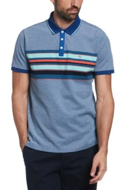 Original Penguin Blue Birdseye Jacquard Polo