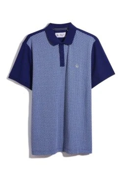 Original Penguin Blue Jacquard Front Polo -Original Penguin D89156s4