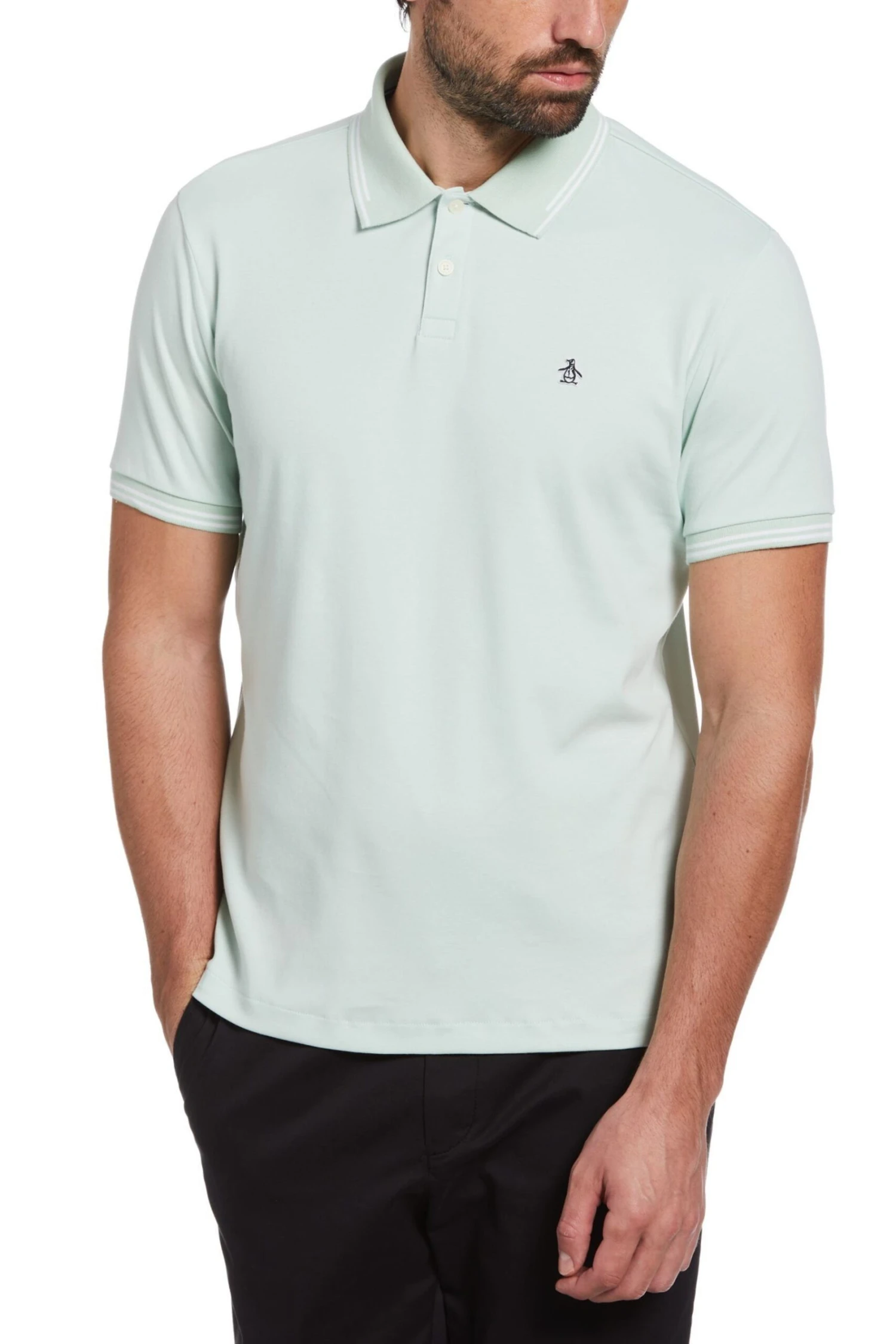 Original Penguin Green Premium Interlock Polo 3 Original Penguin Green Premium Interlock Polo