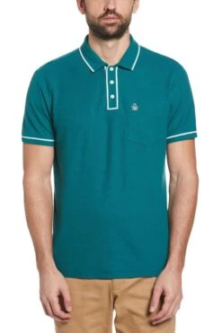 Original Penguin Blue Earl Pique Polo