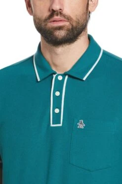 Original Penguin Blue Earl Pique Polo 8 Original Penguin Blue Earl Pique Polo -Original Penguin D89164s3