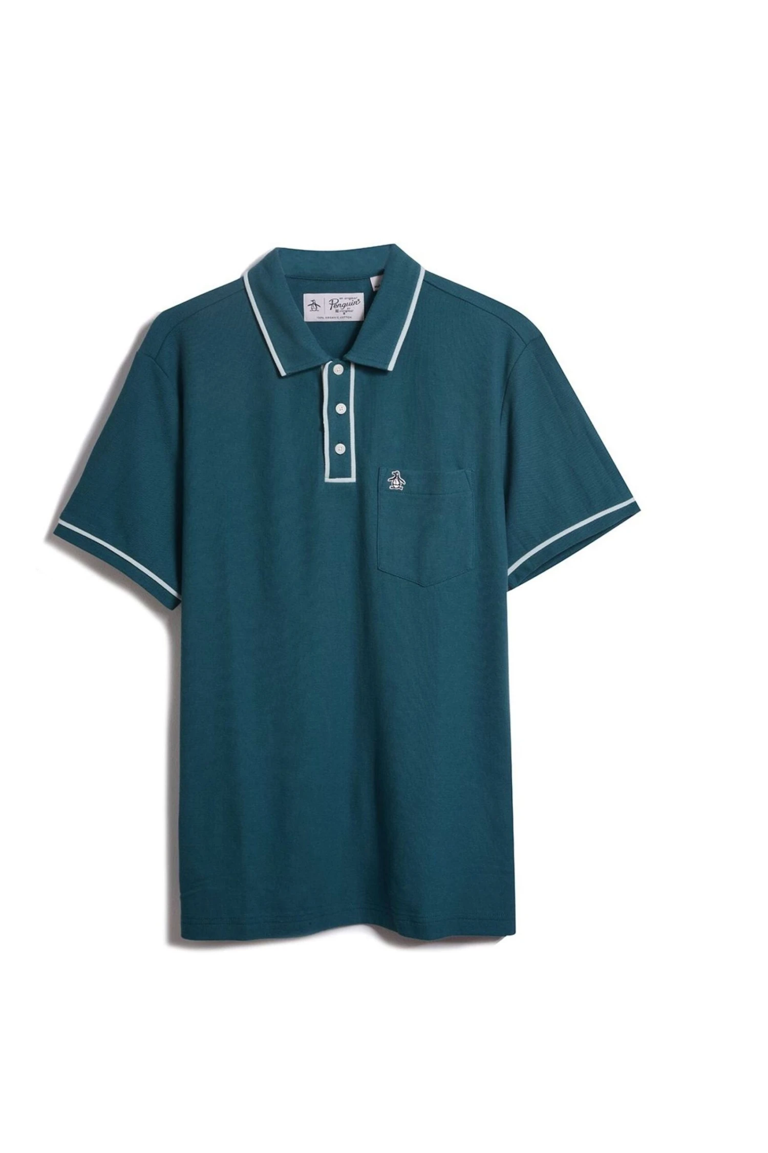 Original Penguin Blue Earl Pique Polo 6 Original Penguin Blue Earl Pique Polo - Image 4