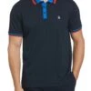 Original Penguin Blue Tipped Interlock Polo Shirt
