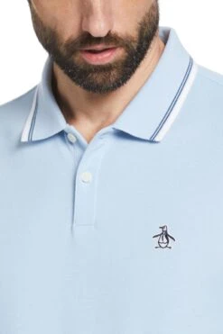 Original Penguin Blue Tipped Pique Polo -Original Penguin D89170s3