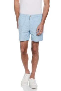 Original Penguin Blue Oxford Striped Shorts