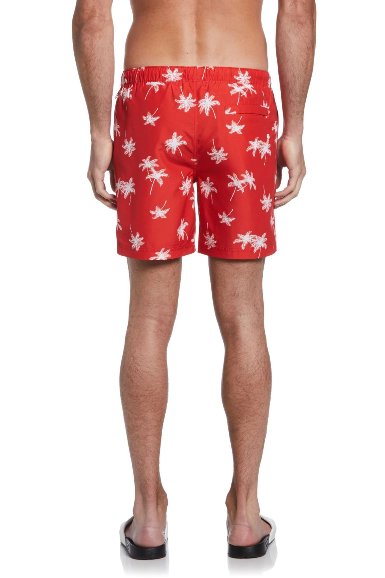 Original Penguin Palm Print Swim Shorts In Red 4 Original Penguin Palm Print Swim Shorts In Red - Image 2