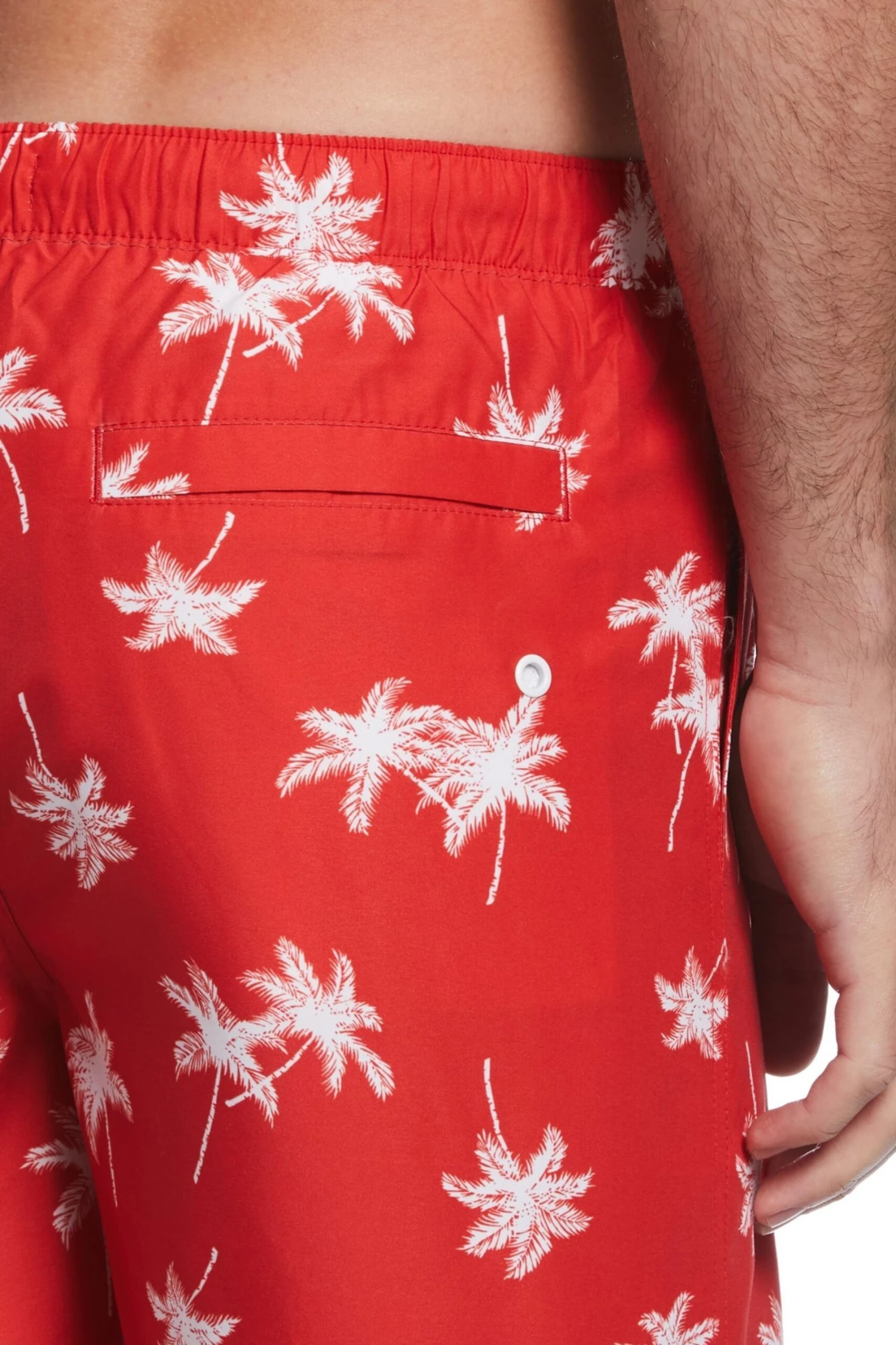 Original Penguin Palm Print Swim Shorts In Red 6 Original Penguin Palm Print Swim Shorts In Red - Image 4