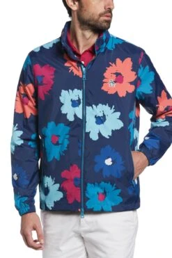 Original Penguin Flower Print Jacket Dress In Blue