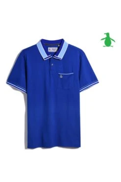 Original Penguin Blue Cotton Interlock Polo -Original Penguin D89210s4