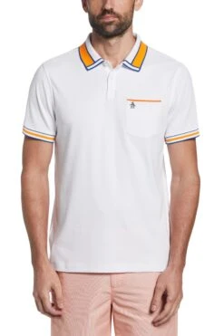 Original Penguin White Cotton Interlock Polo Shirt