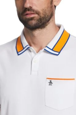 Original Penguin White Cotton Interlock Polo Shirt -Original Penguin D89211s3